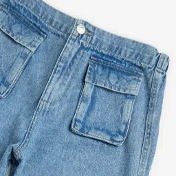Y&F Kids by Westside Blue Mid-Rise Jogger-Style Jeans image 3