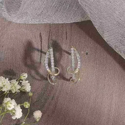 P.N.Gadgil Jewellers 14KT Yellow Gold and Diamond Hoop Earring for Women-image-71