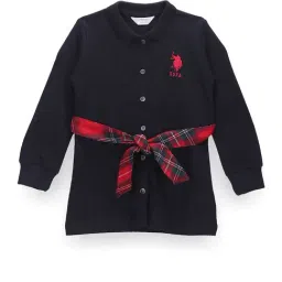 U.S. Polo Assn. Kids Blue Solid Full Sleeves Polo Dress-picture-27