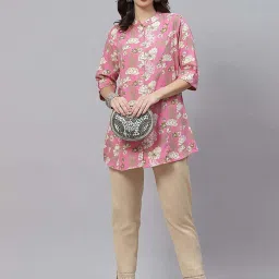 Divena Pink Floral Print Tunic image 4