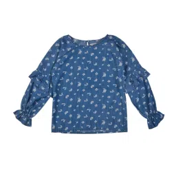 Gini & Jony Kids Blue Printed Top image 1
