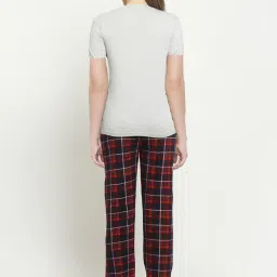 Kanvin Grey & Navy Check T-Shirt With Pyjamas image 2