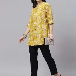 Divena Mustard Floral Print Tunic image 4