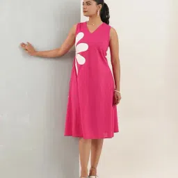 Studio Misri Hanoi Pink Solid Dress-picture-19