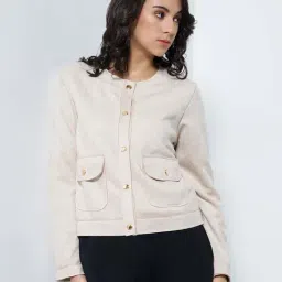 Annabelle By Pantaloons Beige Regular Fit Jacket image 4