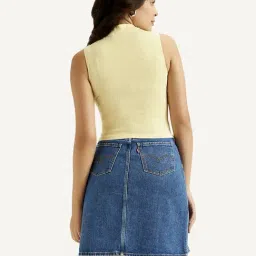 Levi's Yellow Cotton Slim Fit Self Pattern Top image 2