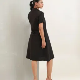 Studio Misri Lana Black Solid Dress image 2