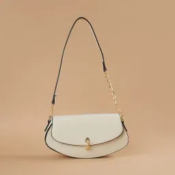 Code by Lifestyle Beige Solid Shoulder Handbag-image-46