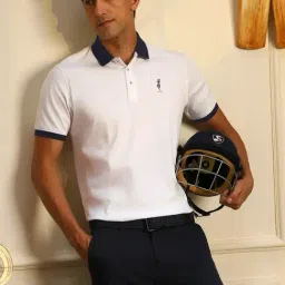 Peter England White Regular Fit Printed Sports T-Shirt-image-53