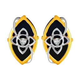 P.C. Chandra Jewellers 14KT (585) Two Tone Yellow Gold and Diamond Stud Earrings for Women-picture-23