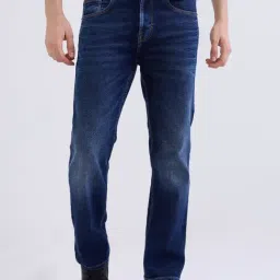 Spykar Dark Blue Cotton Regular Fit Jeans-picture-31