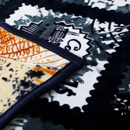 MAGICAL Blue & White Geometric Mink 500 GSM Double Bed Blanket-image-77