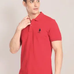 U.S. Polo Assn. Red Cotton Slim Fit Polo T-Shirt-picture-22