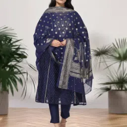 Aurelia Navy Blue Chiffon Ethnic Motifs Dupatta-picture-13