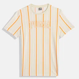 Puma Boys Squad Summer Youth Multi Stripes & Brand Logo Print Knitted Pure Cotton T-shirt-image-2