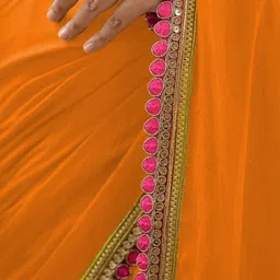 KALINI Embellished Border Saree With Blouse Piece image 5