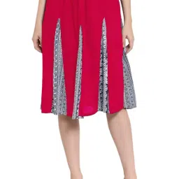 PATRORNA Dark Pink Printed Midi Skirt-picture-19