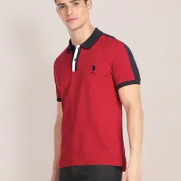 U.S. Polo Assn. Red Cotton Slim Fit Polo T-Shirt-image-45