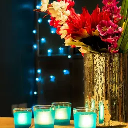 Homesake Set of 4 Blue Votives With Candles-picture-18