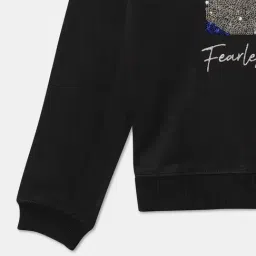 R&B Kids Black Graphic Print Regular Fit Sweatshirt image 4