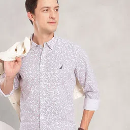 Nautica Slim Fit Conversational Printed Casual Shirt-image-4