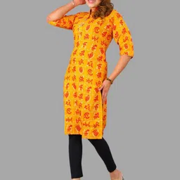PARTH SY FASHION Women Yellow Blended A-Line Kurtas-picture-25