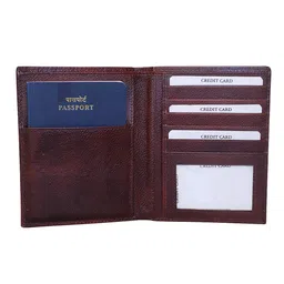 style shoes Genuine Leather Brown Travel Document Holder/Passport Holder For Unisex Free Size image 4