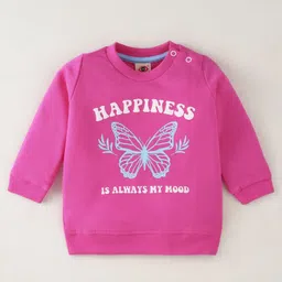 Zero Cotton Knit Full Sleeves Text Printed T-Shirt - Pink-picture-11
