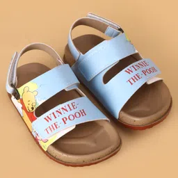 Babyoye Disney Sandals with Velcro Closure & Winnie The Pooh Print - White image 2