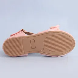 Pine Kids Bow Applique Ballerinas with Velcro Closure - Pink image 5