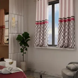 Stoa Paris Versailles Sateen Printed Noble Rose 5 ft Window Curtains With Back Lining - Set of 2-picture-16