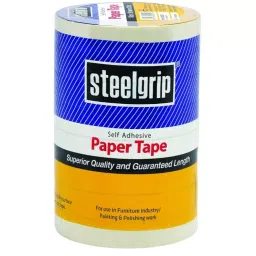 Steelgrip Masking Tape Length 20 m White Crepe Paper Backing Material for Furniture Industry, Painting and Polishing Work (Pack of 120)-picture-17