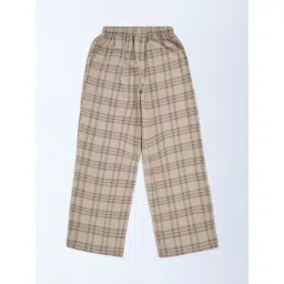 Y&F Kids by Westside Beige Check Pattern High-Rise Cotton Pyjamas image 2