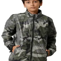 Under Fourteen Only Kids Green Camouflage Full Sleeves Jacket-picture-36