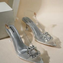 Mozafia Women's Silver Back Strap Sandals-picture-14
