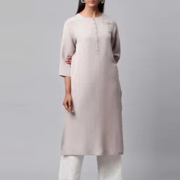 linen club woman Linen Club Dark Grey Kurta image 1