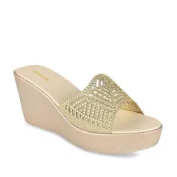 Rocia by Regal Women's Gold Casual Wedges-picture-14