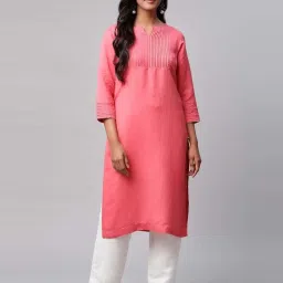 linen club woman Linen Club Rapture Rose Beaded Kurta image 1
