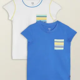 XY Life Kids Blue & White Cotton Printed T-Shirt (Pack of 2)-picture-21