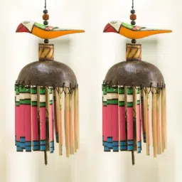 ExclusiveLane Multicolor Wood Handmade Bird Windchimes - Set of 2-picture-14