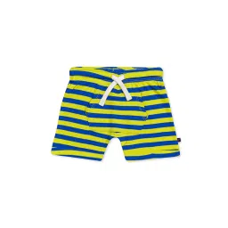 H by Hamleys Kids Royal Blue & Lime Green Striped Shorts image 1