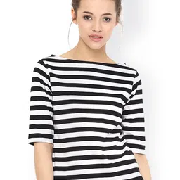 Miss Chase White & Black Striped Top-picture-17