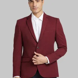 Parx Red Regular Fit Heathered Blazer image 1