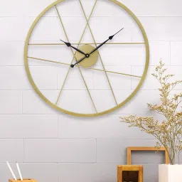 CHRONIKLE Round Gold Iron Wall Clock image 1