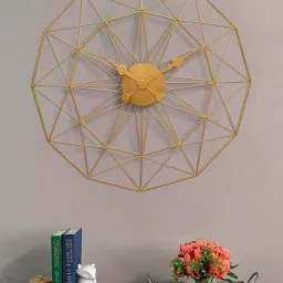 CHRONIKLE Round Gold Iron Wall Clock image 1