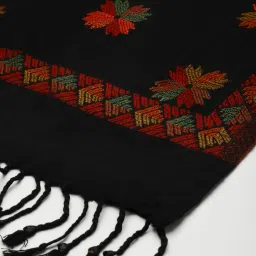 Indo Era Black & Red Woven Pattern Shawl image 3