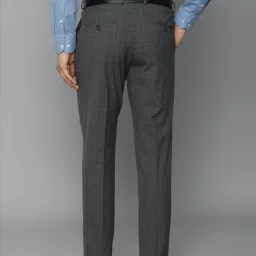 Louis Philippe Grey Slim Fit Checks Trousers image 2
