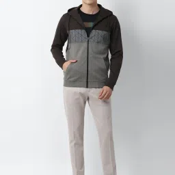 Louis Philippe Multicolor Full Sleeves Hooded Sweatshirt image 5