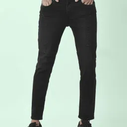 People by Pantaloons Black Skinny Fit Distressed Jeans image 1