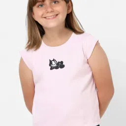 KIDS ONLY Pink Printed T-Shirt image 1